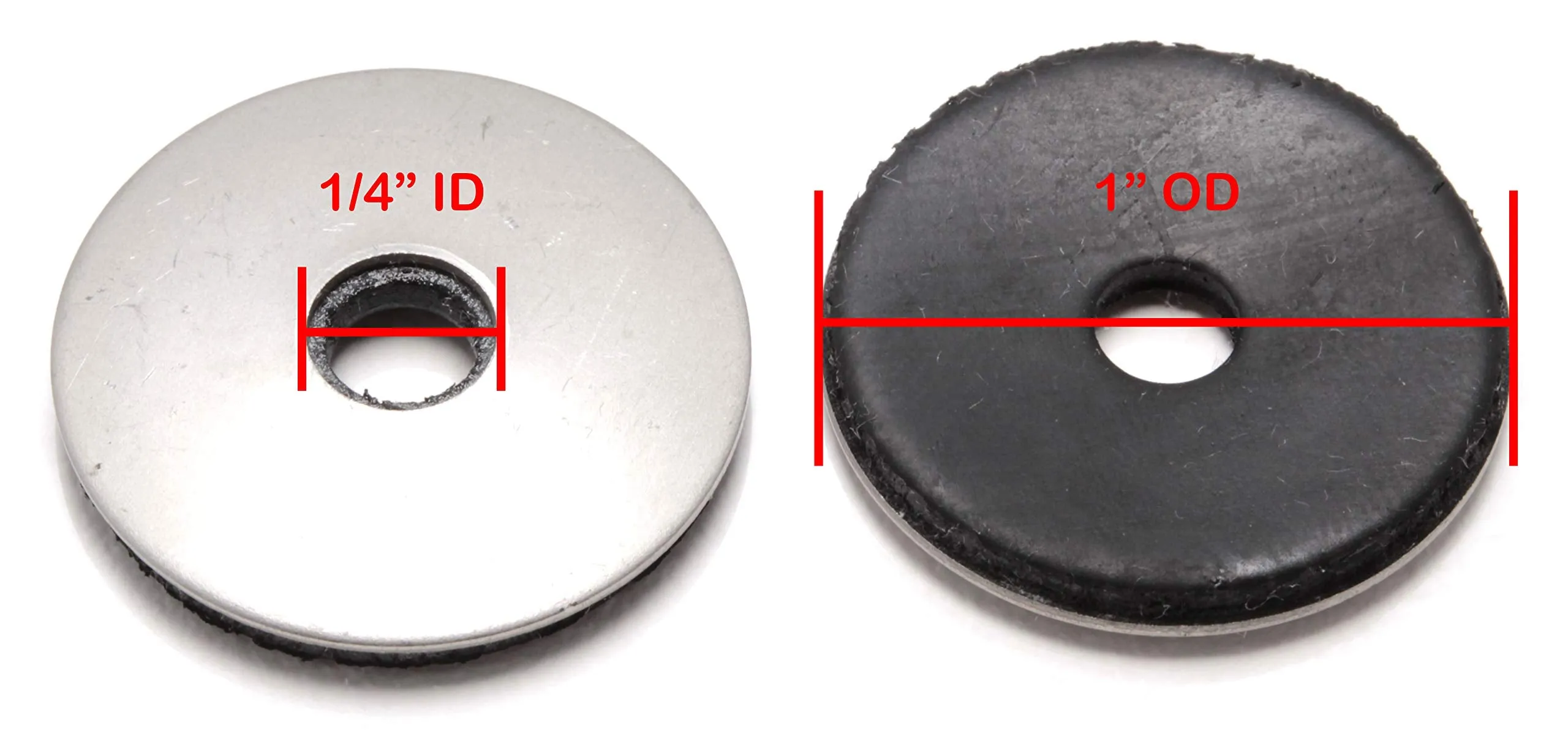 10 x 1/2" OD Stainless EPDM Washers, (100 pc) Neoprene Backed, Choose Size & Qty, by Bolt