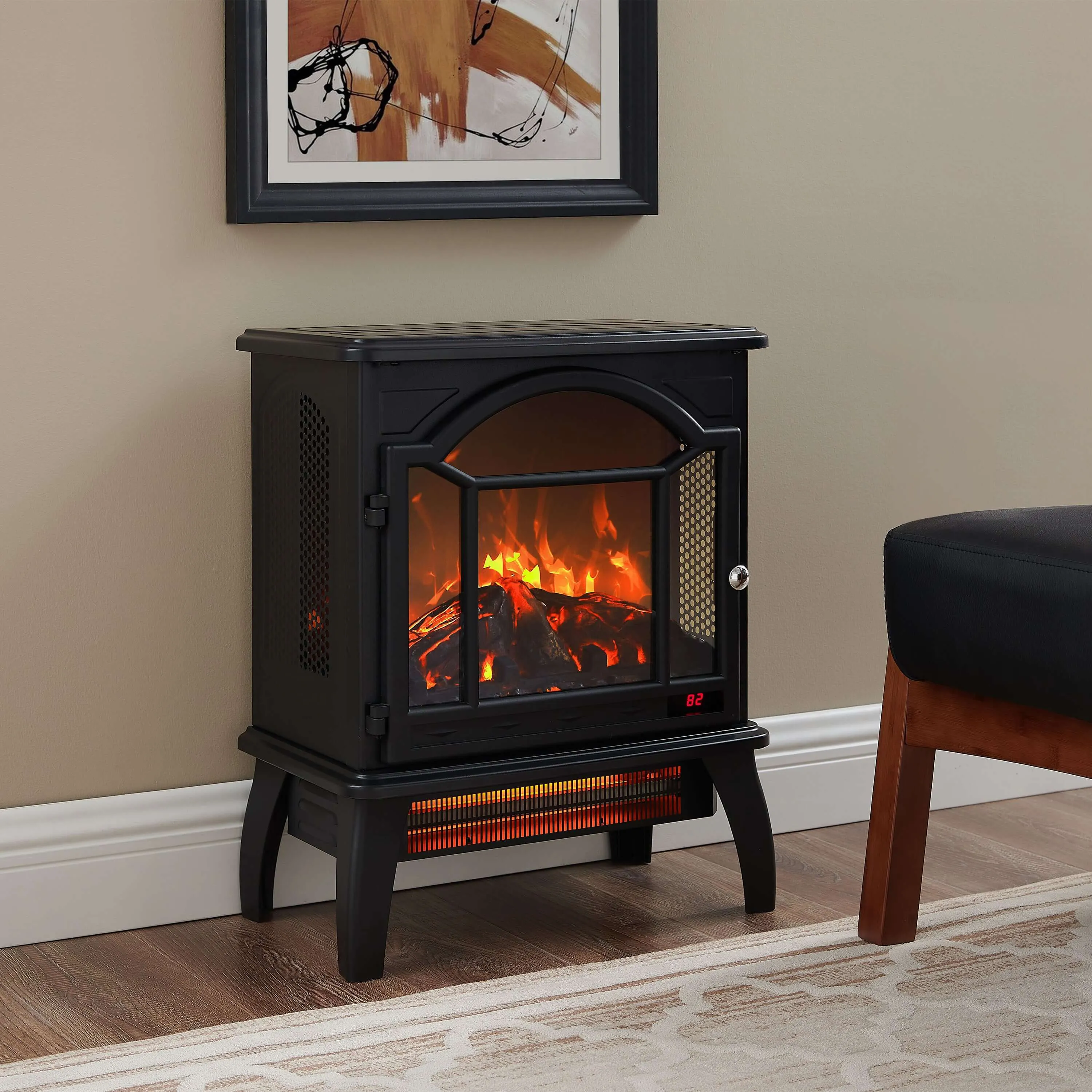 18 Infrared Electric Stove - Remote & Portable | Antique Black