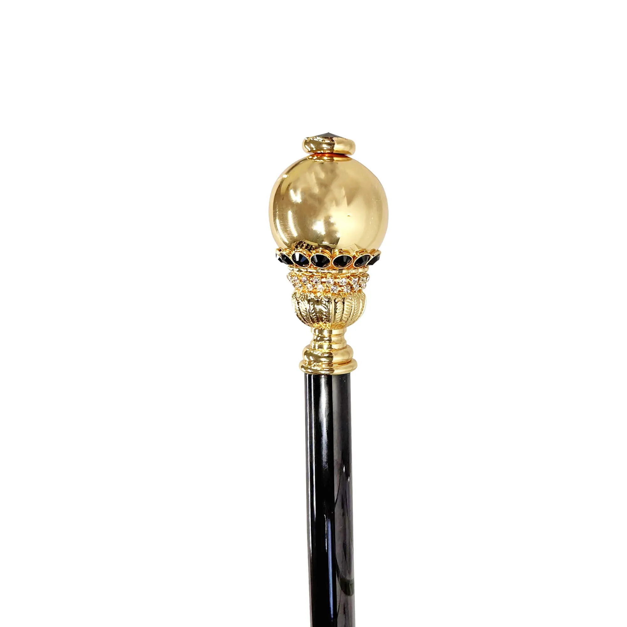 24K Gold Plated Round Ball Knob with crystals