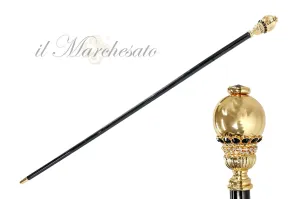 24K Gold Plated Round Ball Knob with crystals