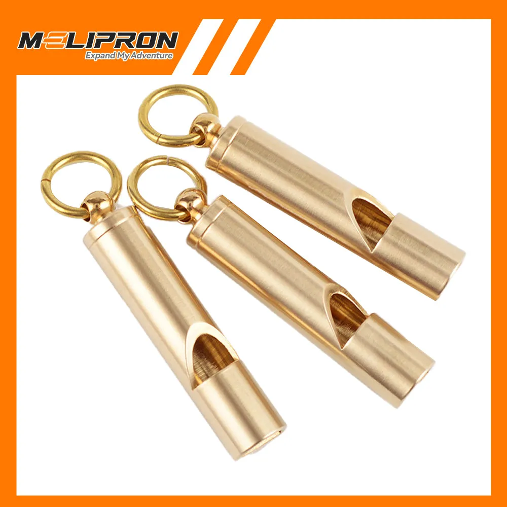 3x Brass Outdoor Survival Whistle