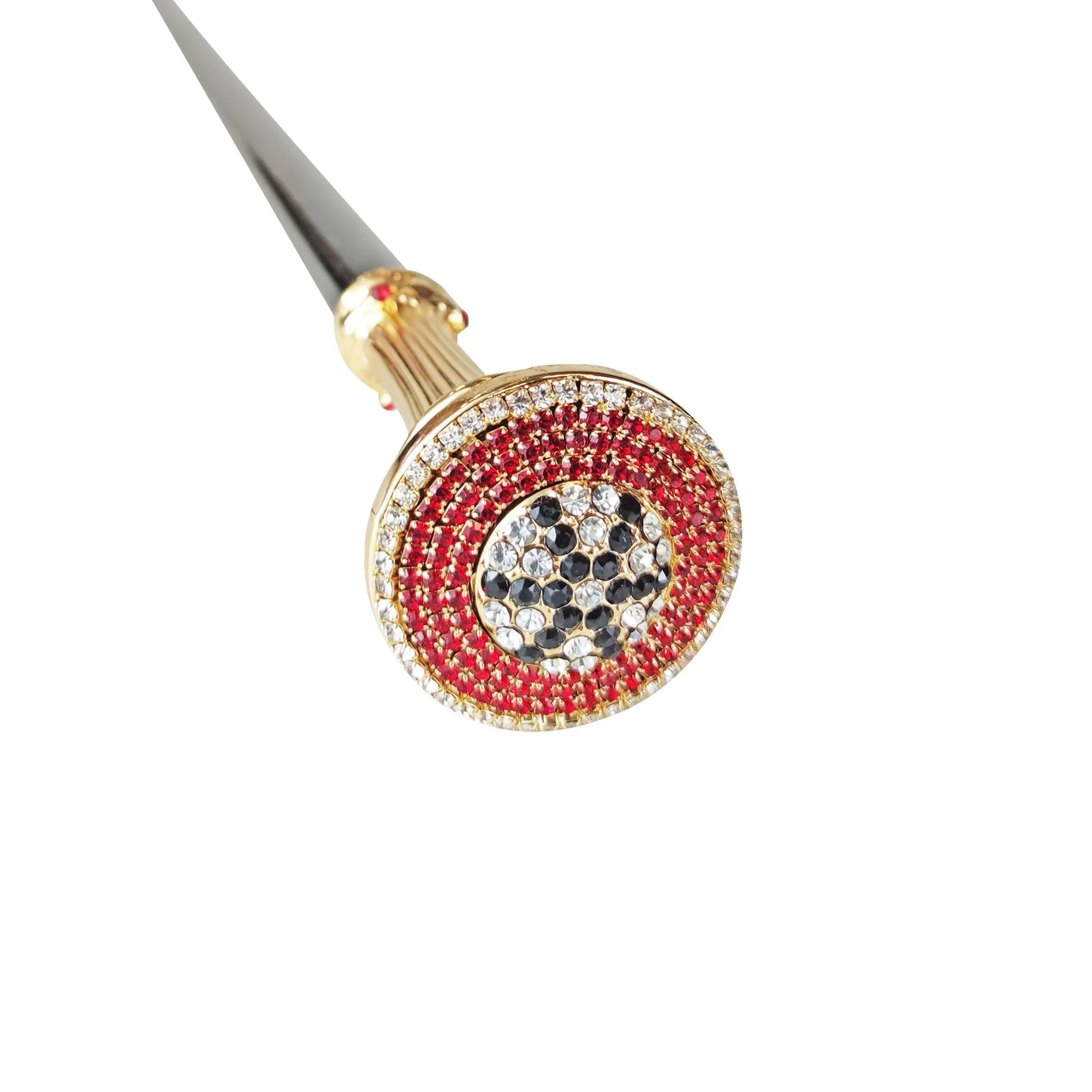 Amazing Walking stick with Red-White-Black crystals