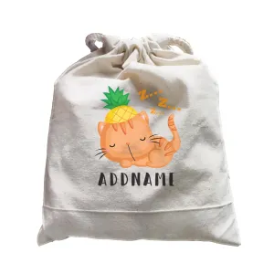 Birthday Hawaii Sleeping Cat Wearing Pineapple Hat Addname Satchel