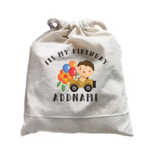 Birthday Safari Explorer Boy Driving Jeep Car It's My Birthday Addname Satchel