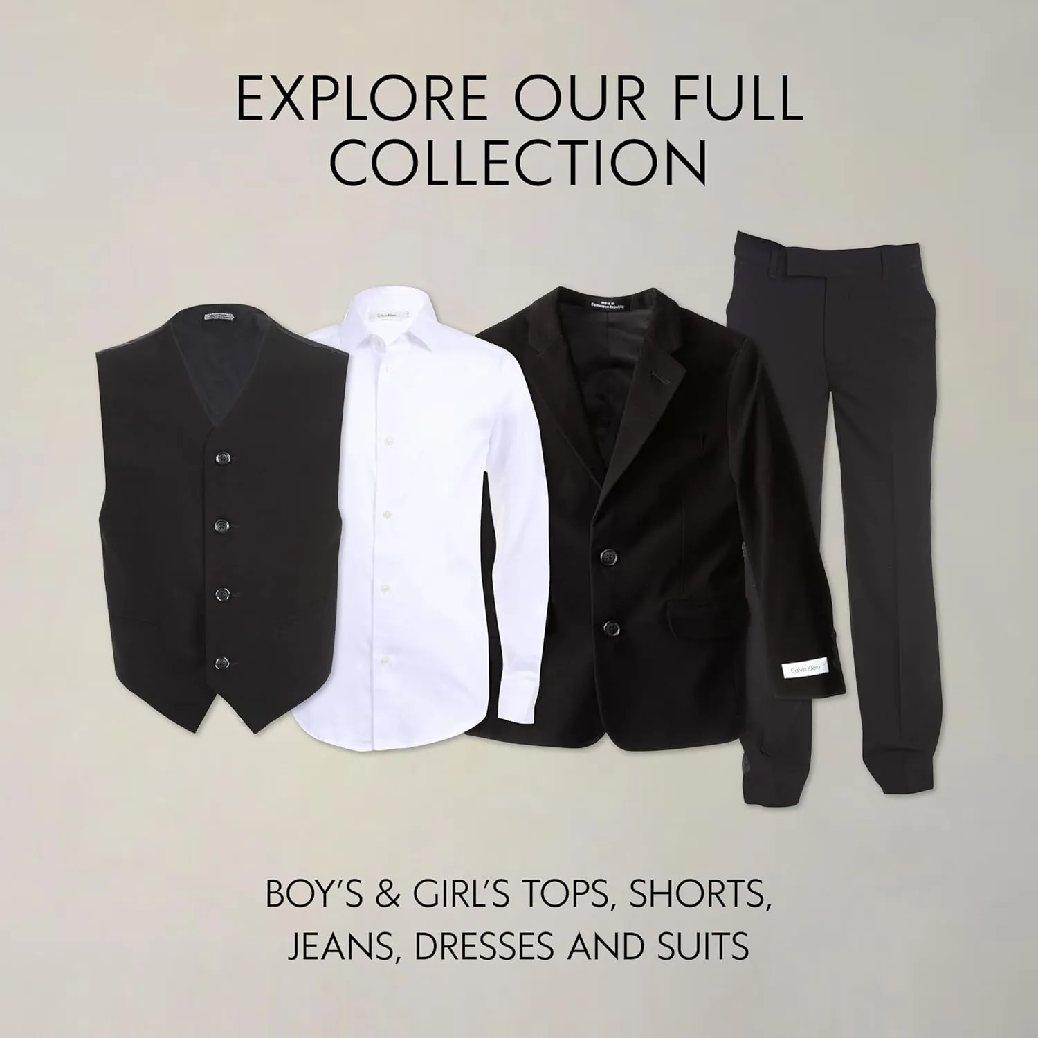 Calvin Klein Boys' Long Sleeve Sateen Dress Shirt, Button-Down Style with Cuffs & Shirttail Hem