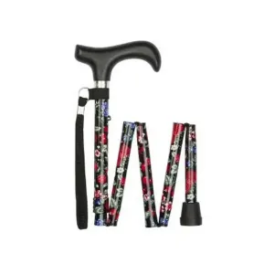 Charles Buyer Fruit Pattern Adjustable Folding Walking Stick (short) 28.5’ - 32.5’