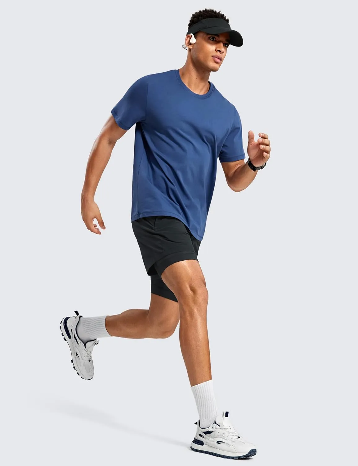 CRZ YOGA 2 in 1 Mens Athletic Shorts 5'' with Liner Quick Dry Lightweight for Running Sports Gym with Pockets