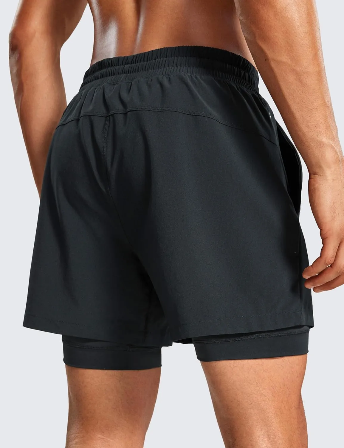 CRZ YOGA 2 in 1 Mens Athletic Shorts 5'' with Liner Quick Dry Lightweight for Running Sports Gym with Pockets