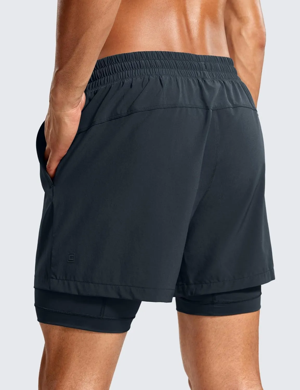 CRZ YOGA 2 in 1 Mens Athletic Shorts 5'' with Liner Quick Dry Lightweight for Running Sports Gym with Pockets