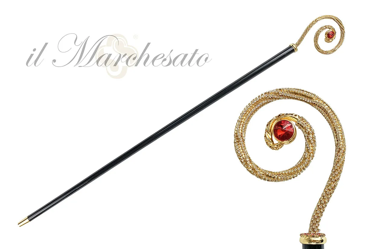 Curl Walking stick with crystals