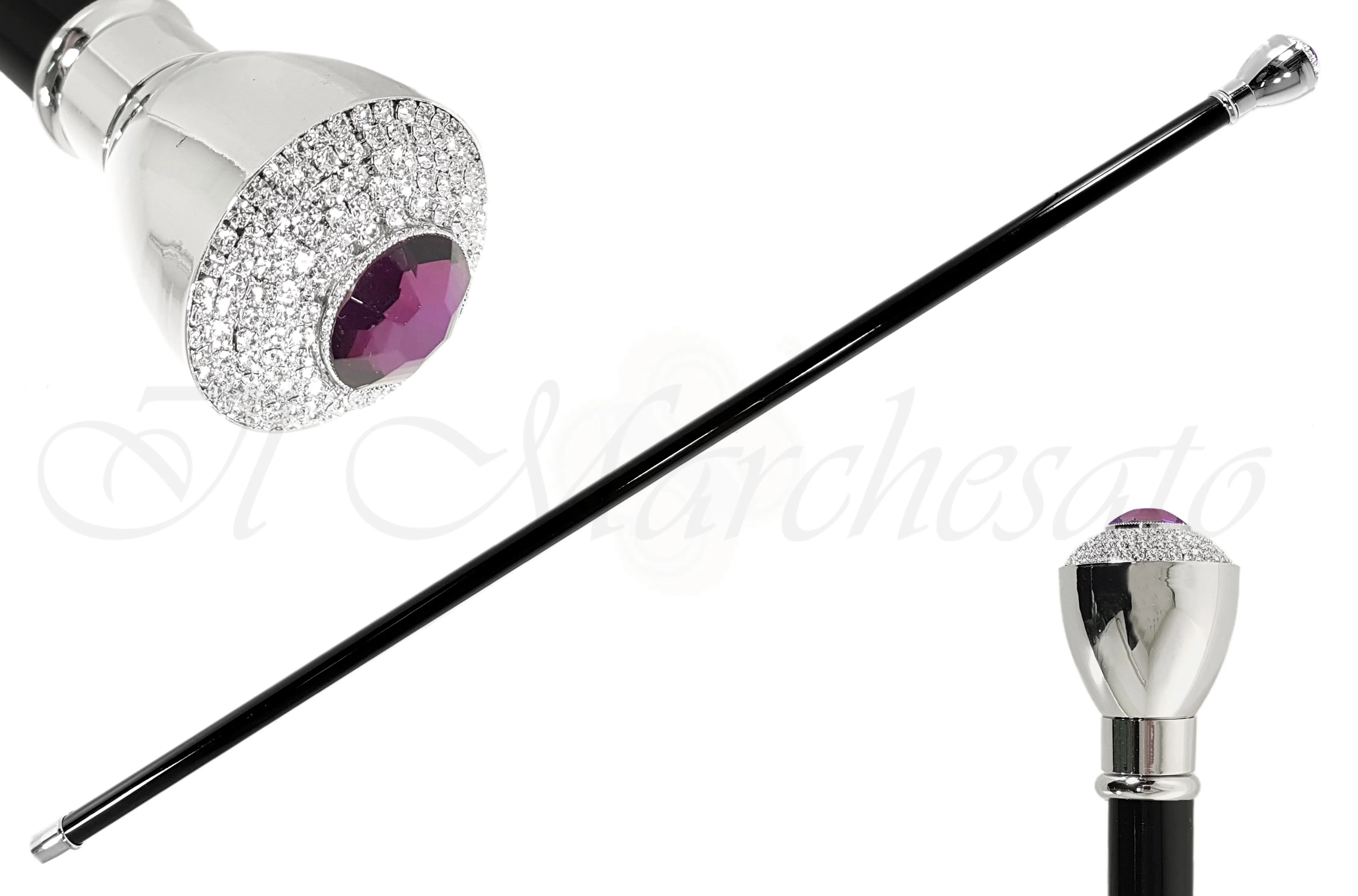 Elegant Walking Sticks - Crystal Encrusted Knob