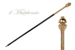 Golden Majesty: 24K Gold-Plated Walking Canes with Crystal Elegance