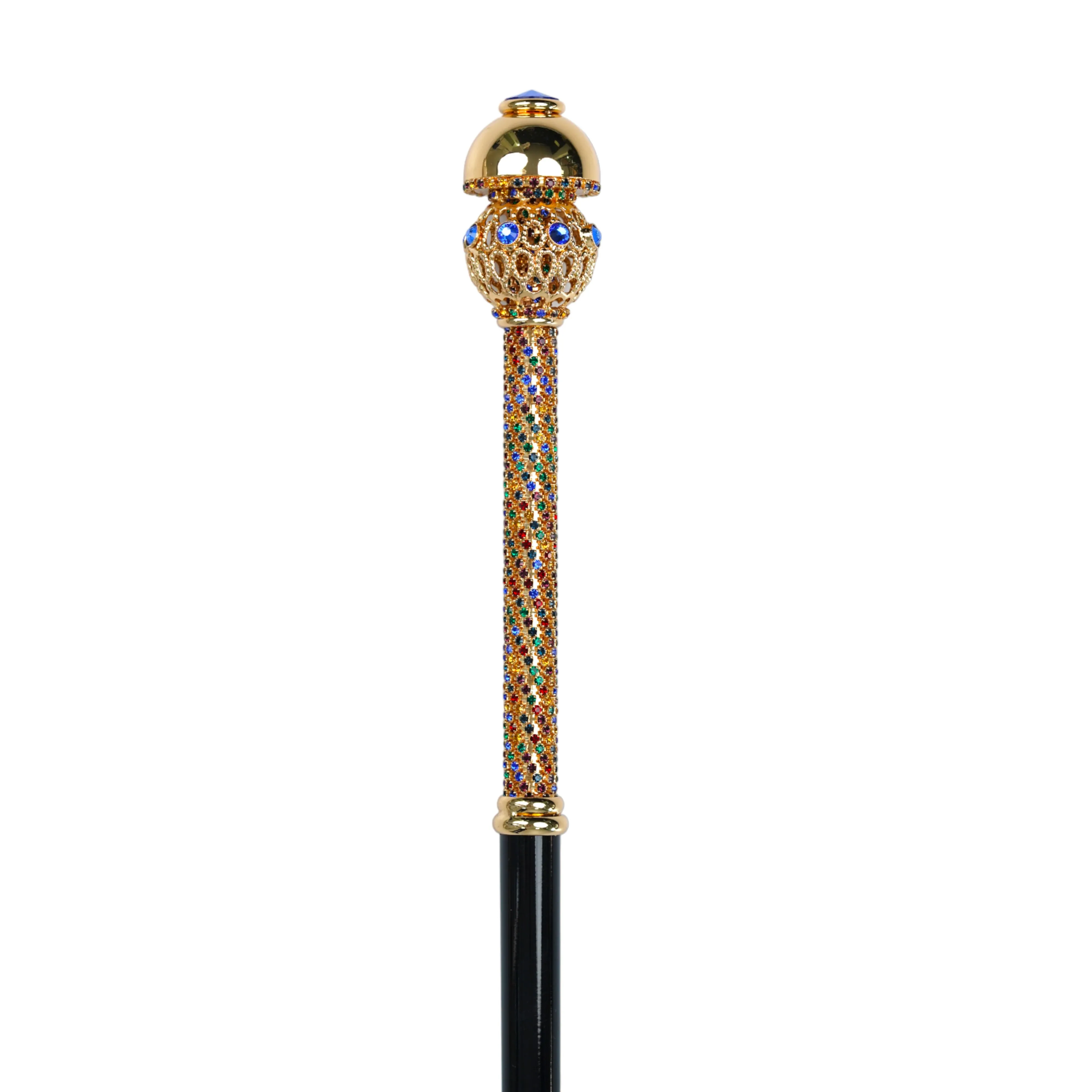 Golden Majesty: 24K Gold-Plated Walking Canes with Crystal Elegance