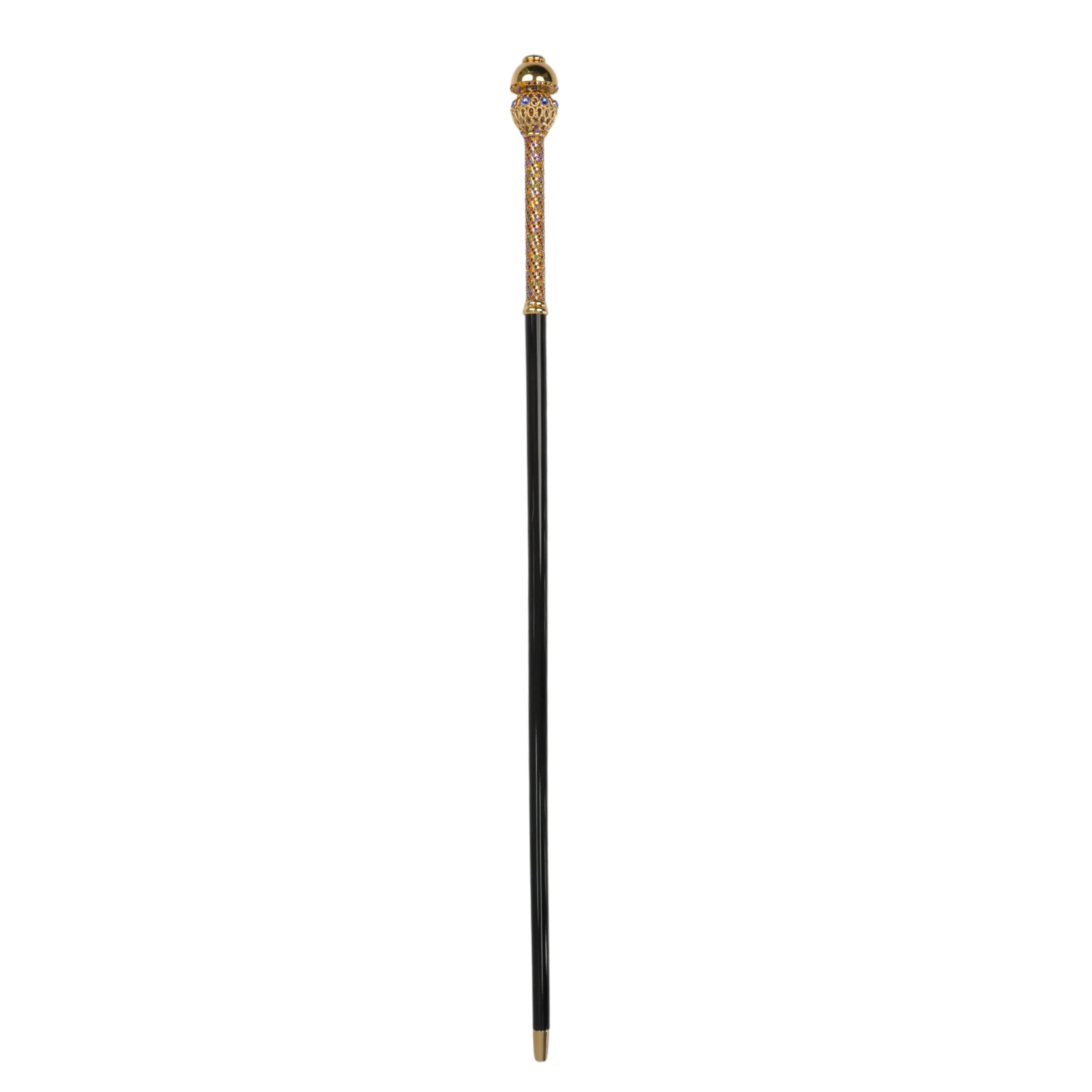 Golden Majesty: 24K Gold-Plated Walking Canes with Crystal Elegance