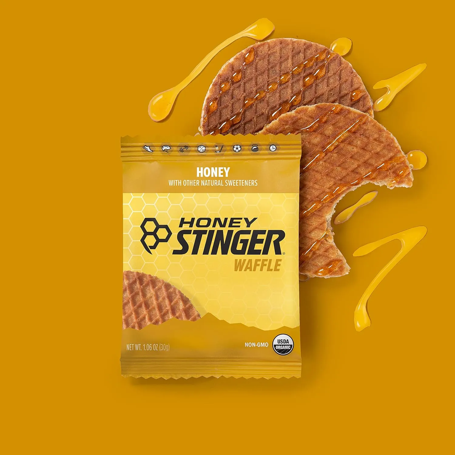 Honey Stinger Organic Honey Waffle Energy Stroopwafel for Exercise, Endurance and Performance Sports Nutrition for Home & Gym, Pre and Post Workout Box of 16 Waffles, 16.96 Ounce (Pack of 16)