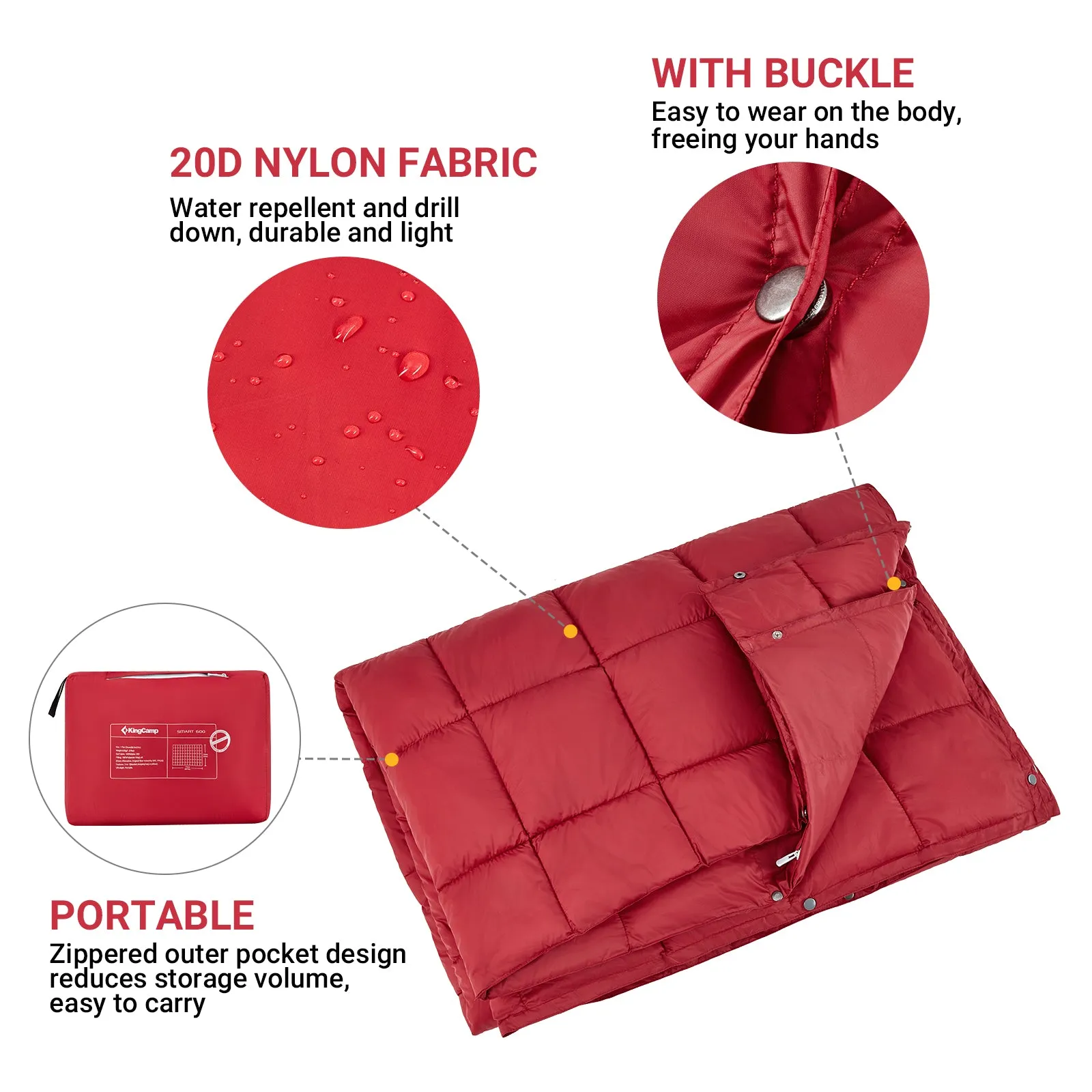 KingCamp 620 FP Lightweight Packable Camping Blanket