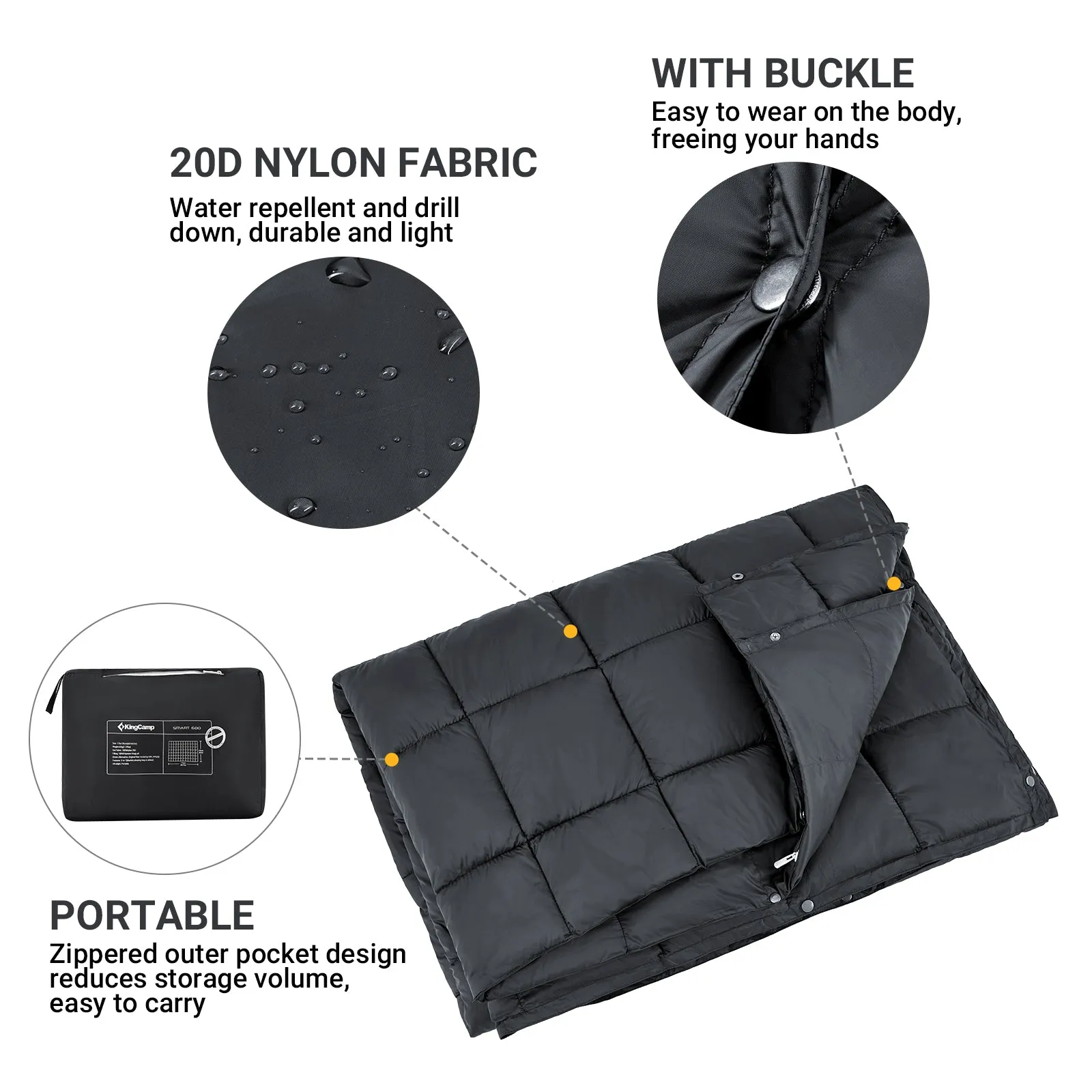 KingCamp 620 FP Lightweight Packable Camping Blanket