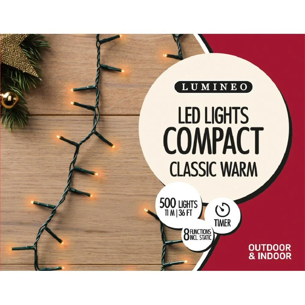 Lumineo 500 Classic Warm LED Compact Christmas Lights (11m)