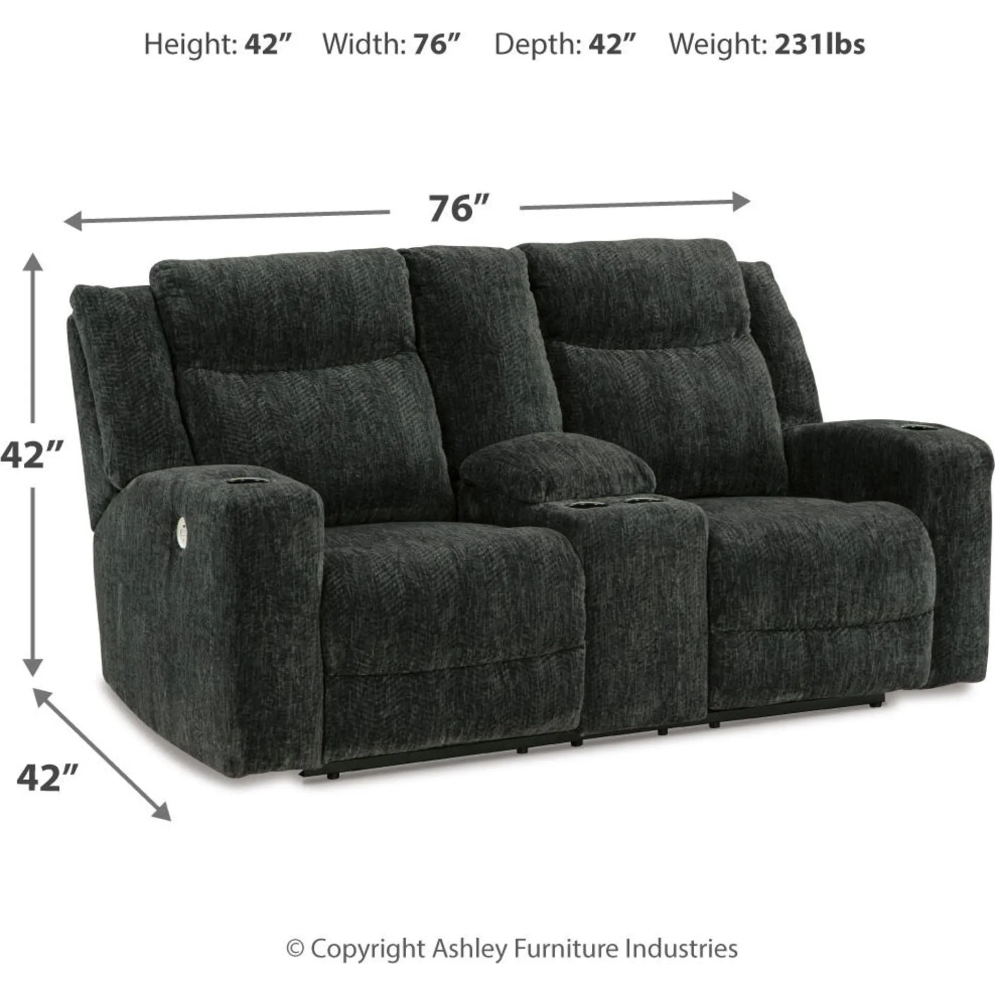 Martinglenn Power Reclining Loveseat with Console