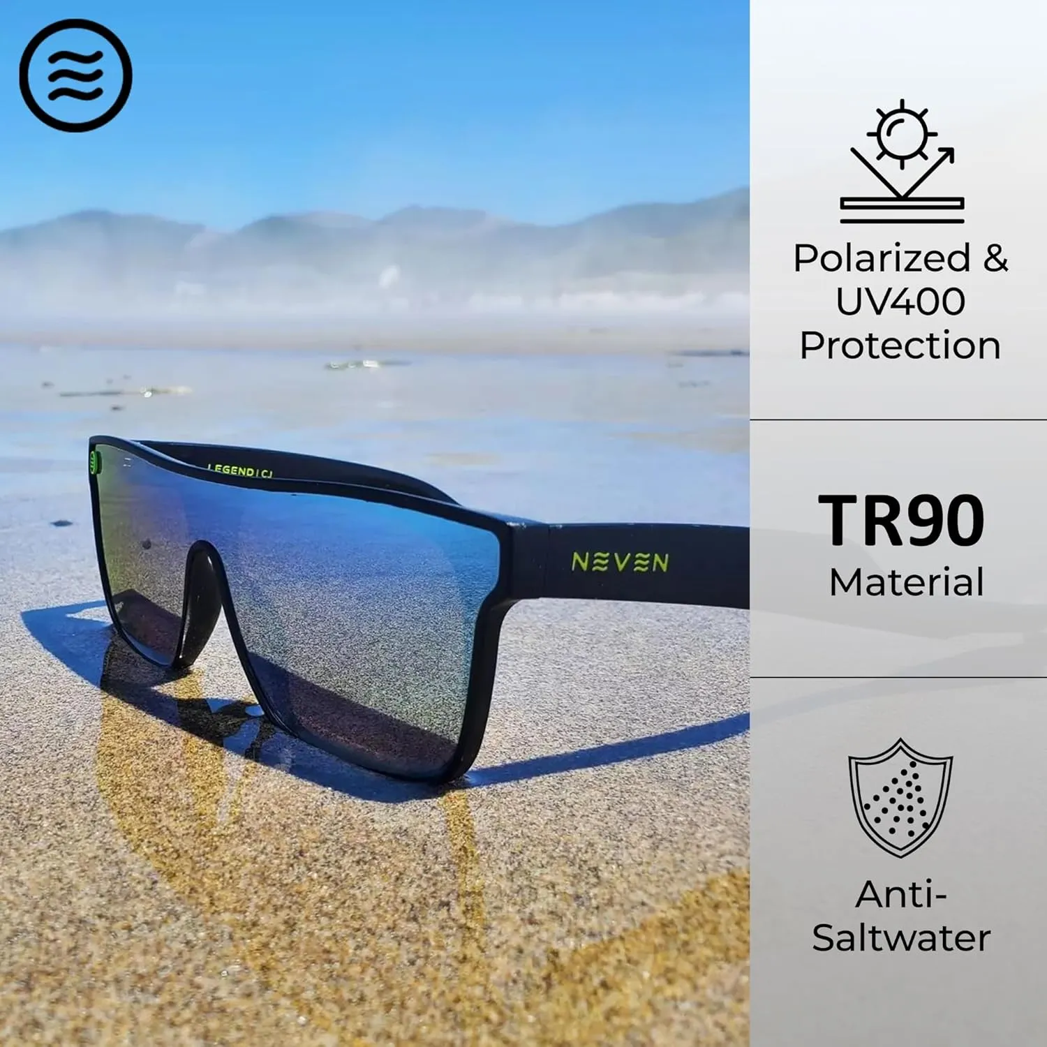 NEVEN Legend TR90 UV Polarized Sunglasses for Men & Women - Timeless Square Glasses for Sports