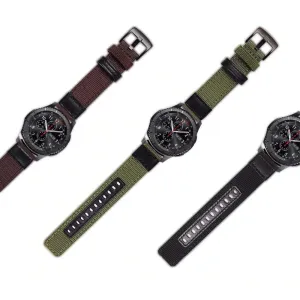 Nylon and Leather Watch Straps Compatible with Garmin Approach S42
