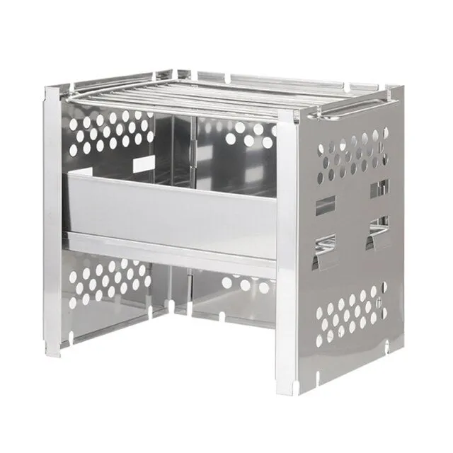 Outdoor Camping Wood Stove Barbecue Grill Portable Wood Burning Stove