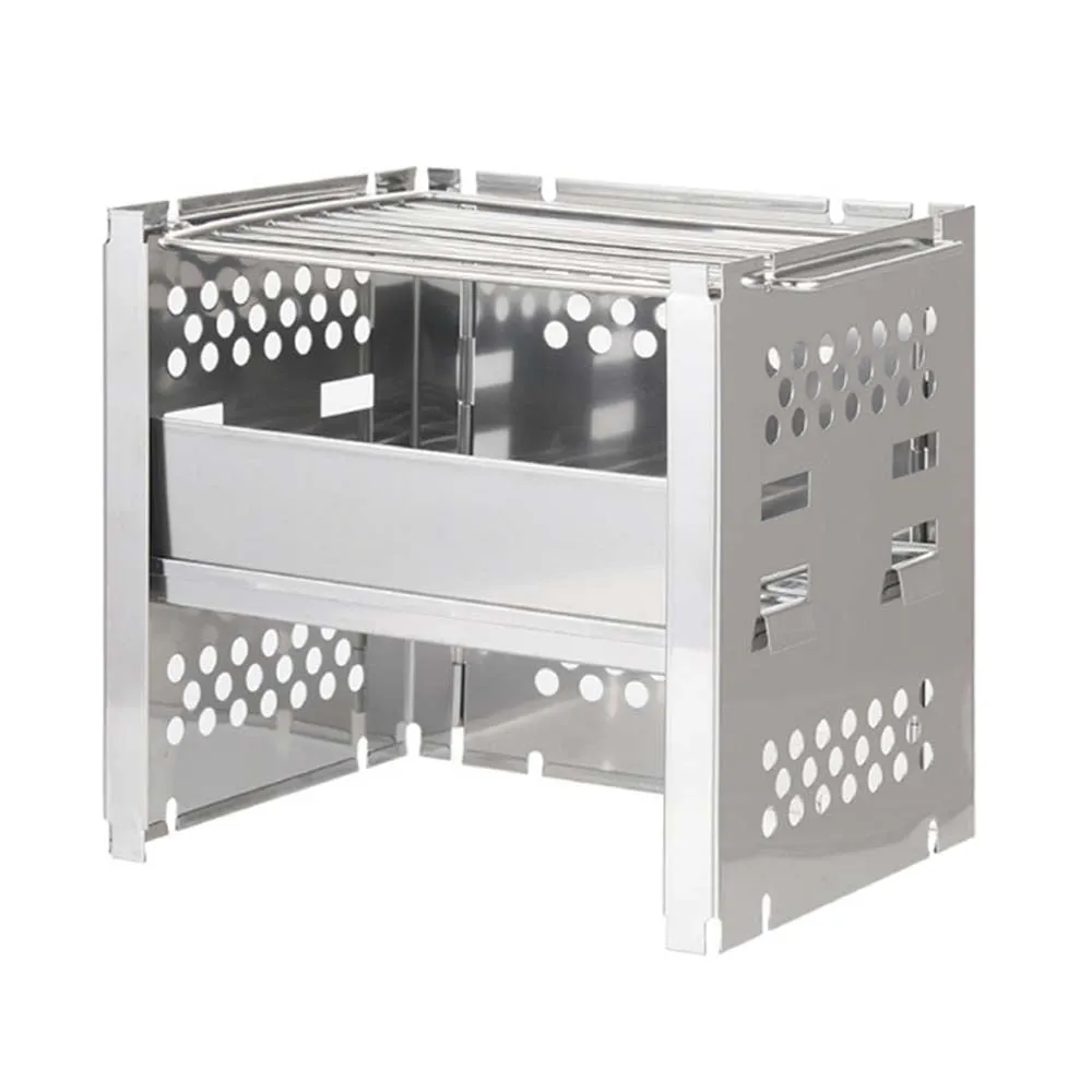 Outdoor Camping Wood Stove Barbecue Grill Portable Wood Burning Stove