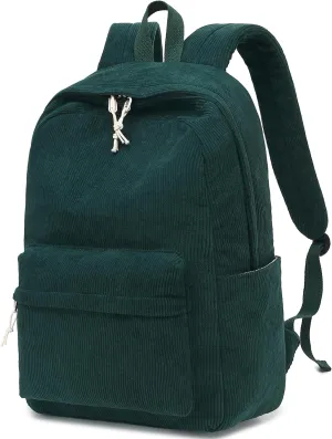 School Backpack for Teen Girls Bookbags Elementary High School Corduroy Laptop Bags Women Travel Daypacks