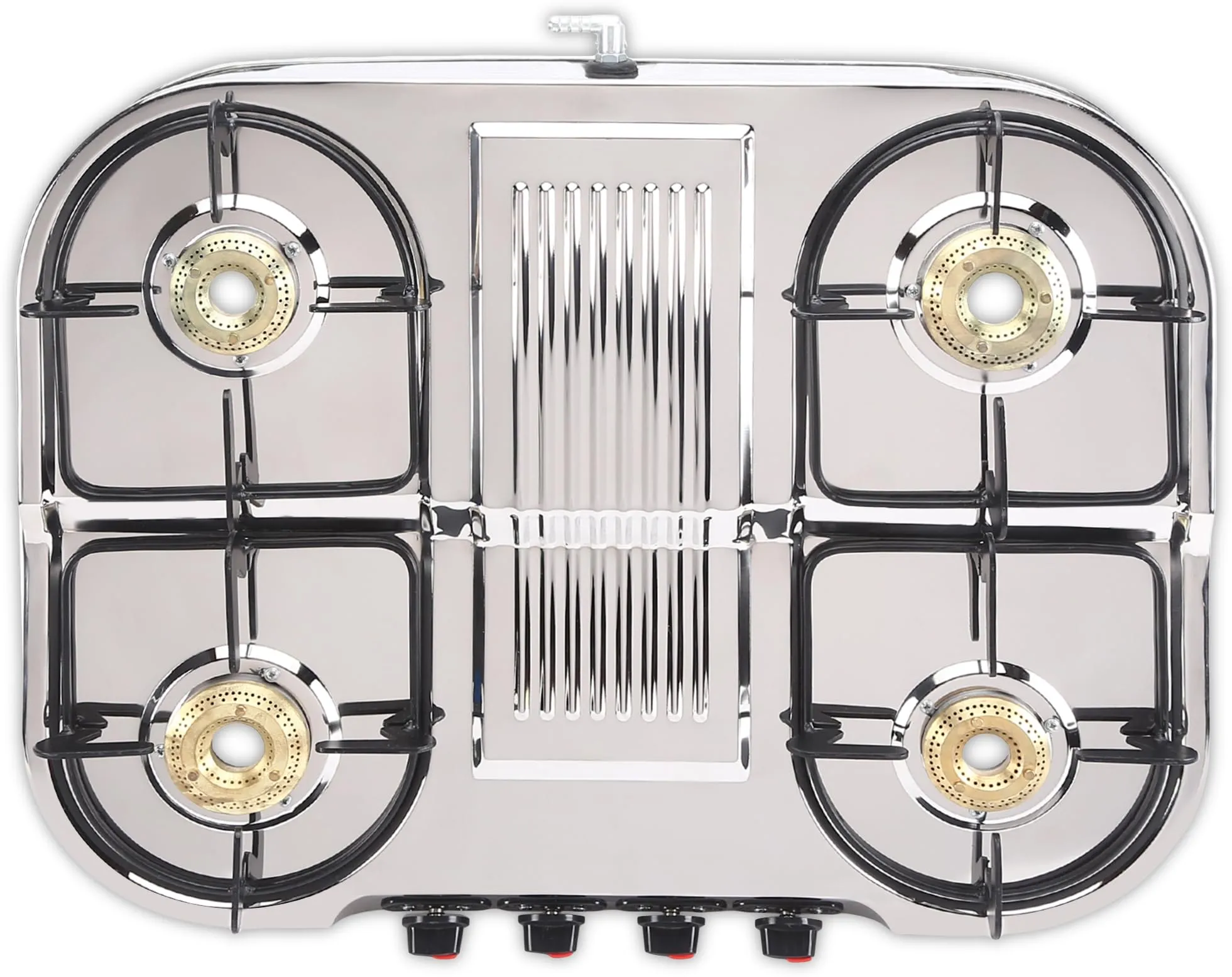 Sigri-wala Classis Double Decker Stainless Steel Manual Gas Stove (4 Burners)