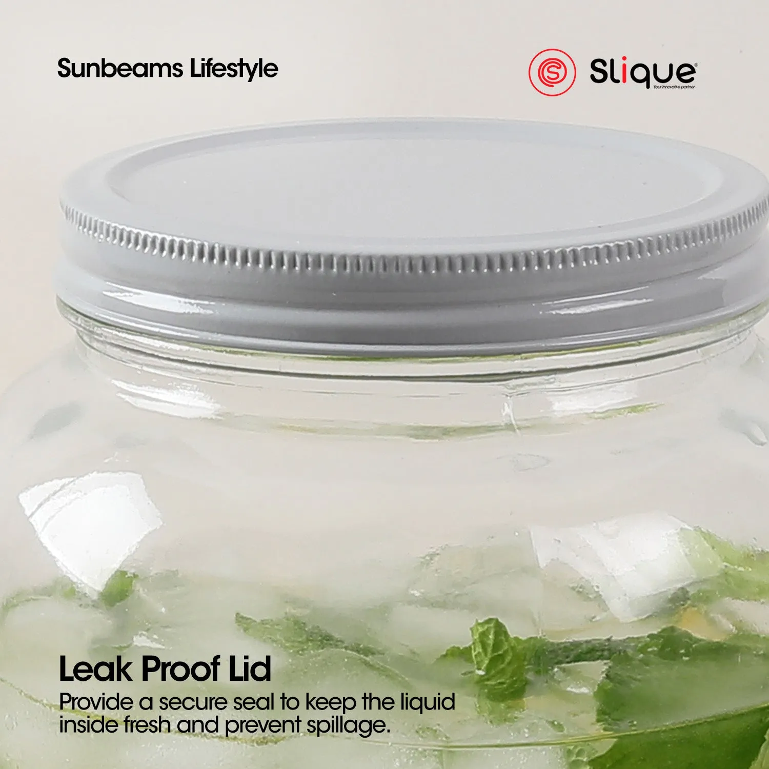 SLIQUE Glass Dispenser 3L Soda lime Metal Dual Rack