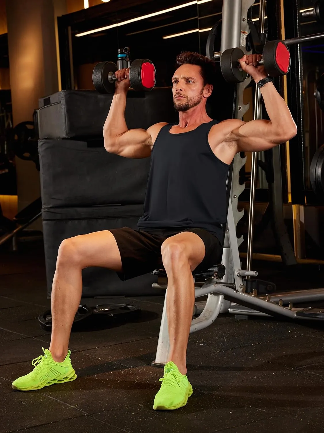 TACVASEN Men's Tank Top Cotton Moisture Wicking Muscle Shirt Summer Sleeveless Shirts Gym Workout Tank