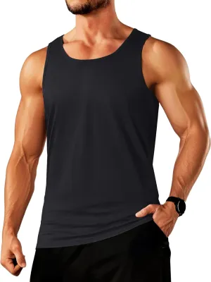 TACVASEN Men's Tank Top Cotton Moisture Wicking Muscle Shirt Summer Sleeveless Shirts Gym Workout Tank
