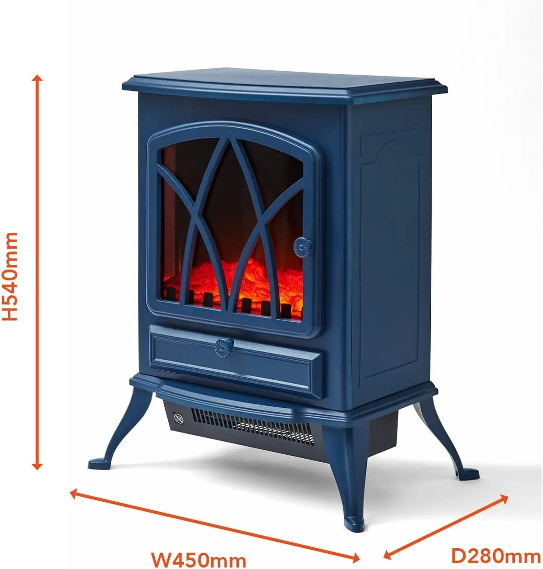 Warmlite 2KW Electric Fireplace Heater Midnight Blue