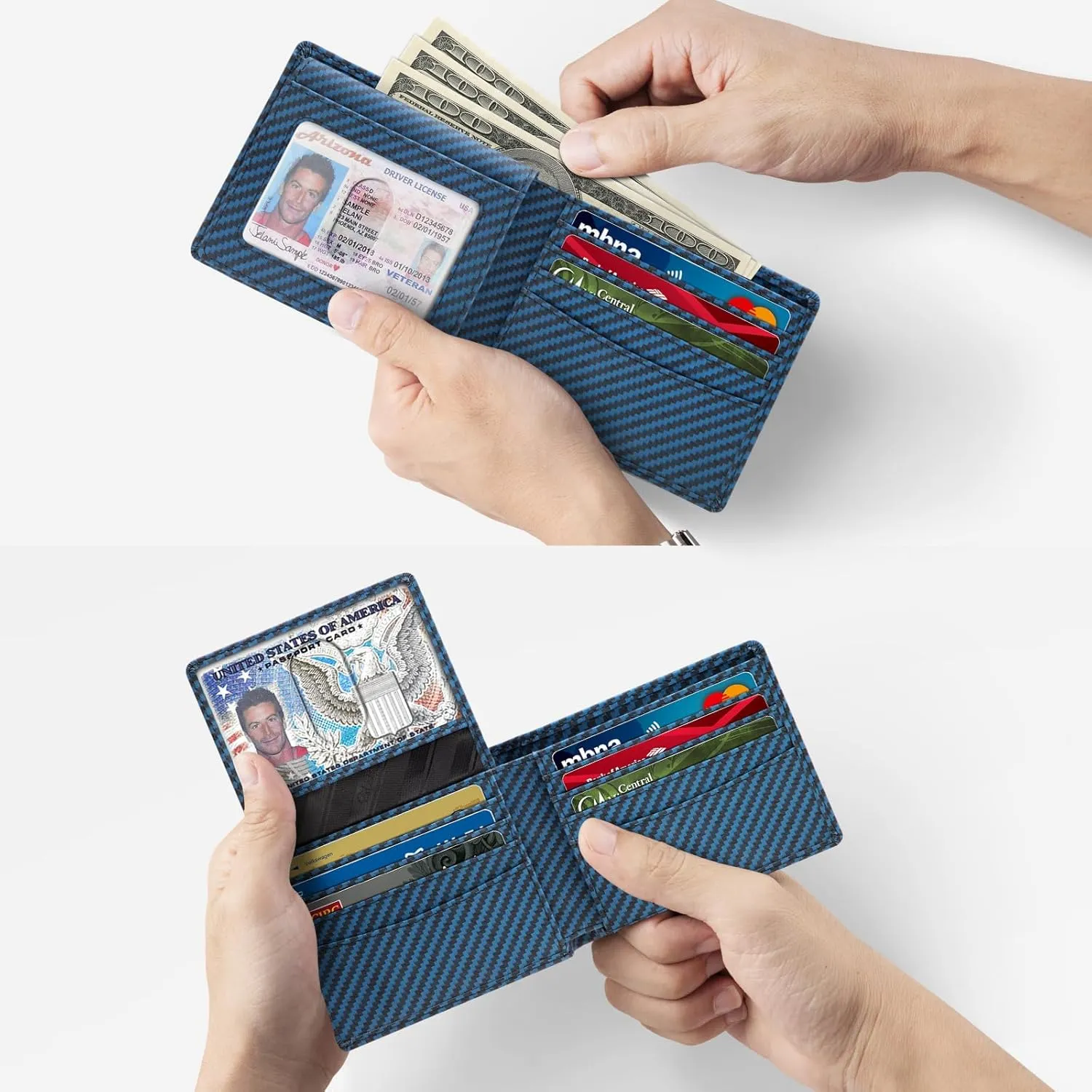 Zitahli Wallet for Men Slim Rfid Leather 2 ID Window With Mens Gifts Box